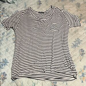 Brandy Melville Black and White Striped Tee